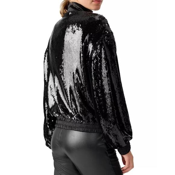 SANCTUARY Women's Sloan Sequined Bomber Jacket 1X Black Long Sleeve NWT - Picture 3 of 11